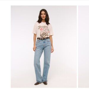 Abercrombie & Fitch The Loose High Rise Light Wash Denim Jeans  – Size 10 R / 30